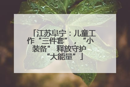 江苏阜宁：儿童工作“三件套”，“小装备” 释放守护 “大能量”