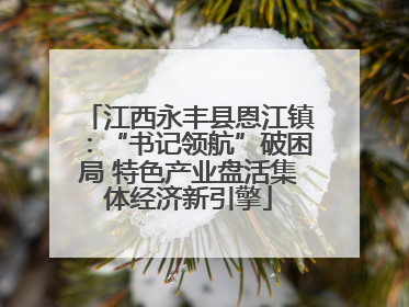 江西永丰县恩江镇：“书记领航”破困局 特色产业盘活集体经济新引擎