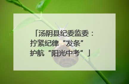 汤阴县纪委监委：拧紧纪律“发条” 护航“阳光中考”