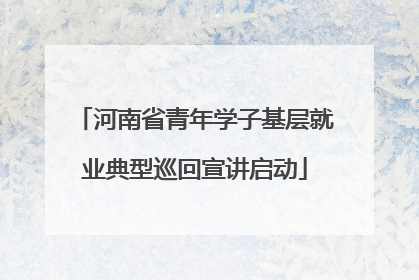 河南省青年学子基层就业典型巡回宣讲启动