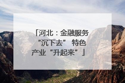 河北：金融服务“沉下去” 特色产业“升起来”