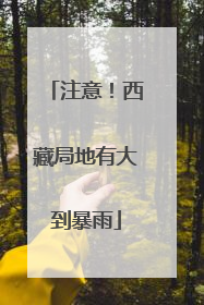 注意！西藏局地有大到暴雨