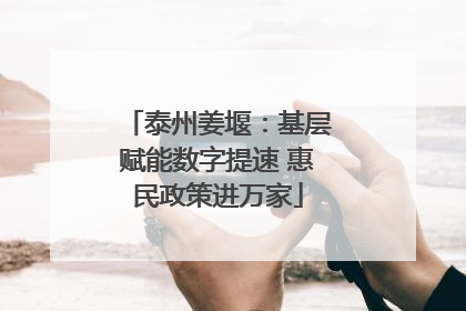 泰州姜堰：基层赋能数字提速 惠民政策进万家