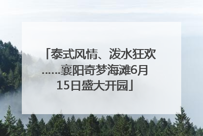 泰式风情、泼水狂欢……襄阳奇梦海滩6月15日盛大开园