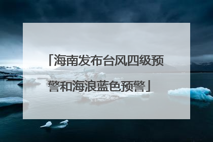 海南发布台风四级预警和海浪蓝色预警