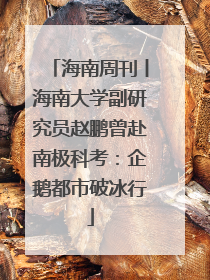 海南周刊丨海南大学副研究员赵鹏曾赴南极科考：企鹅都市破冰行