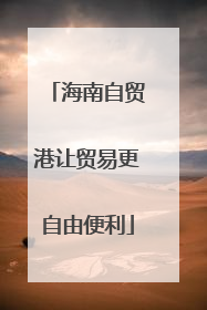 海南自贸港让贸易更自由便利