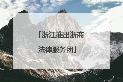 浙江推出浙商法律服务团