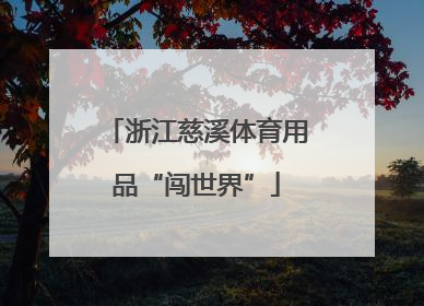 浙江慈溪体育用品“闯世界”
