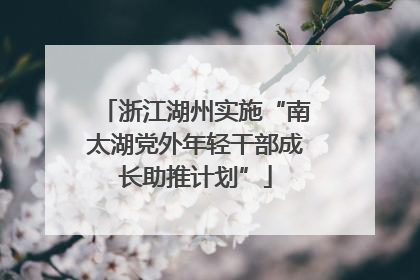 浙江湖州实施“南太湖党外年轻干部成长助推计划”