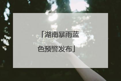 湖南暴雨蓝色预警发布
