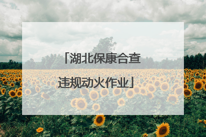湖北保康合查违规动火作业