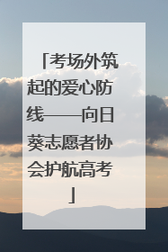 考场外筑起的爱心防线——向日葵志愿者协会护航高考