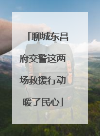 聊城东昌府交警这两场救援行动暖了民心