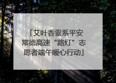艾叶香囊系平安 常德高速“路灯”志愿者端午暖心行动