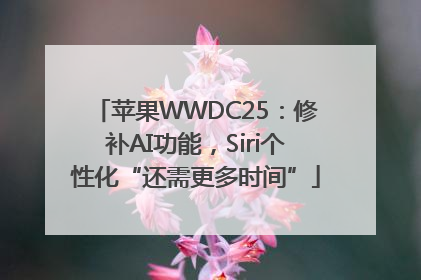 苹果WWDC25：修补AI功能，Siri个性化“还需更多时间”