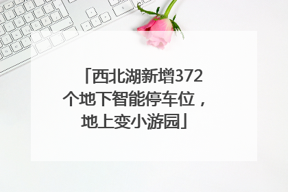 西北湖新增372个地下智能停车位，地上变小游园