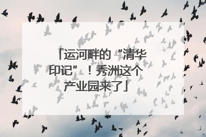 运河畔的“清华印记”！秀洲这个产业园来了