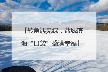 转角遇见绿，盐城滨海“口袋”盛满幸福