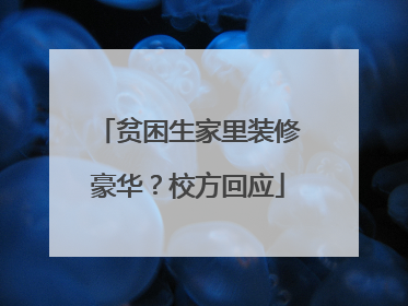 贫困生家里装修豪华？校方回应
