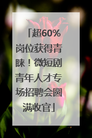 超60%岗位获得青睐！微短剧青年人才专场招聘会圆满收官