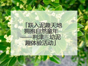 跃入泥趣天地 拥抱自然童年——利津三幼泥趣体验活动