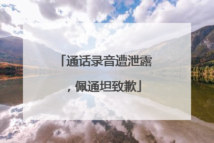 通话录音遭泄露，佩通坦致歉