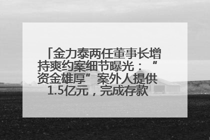金力泰两任董事长增持爽约案细节曝光：“资金雄厚”案外人提供1.5亿元，完成存款证明后当日转回