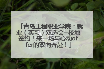 青岛工程职业学院：就业（实习）双选会+校地签约！来一场与心动offer的双向奔赴！