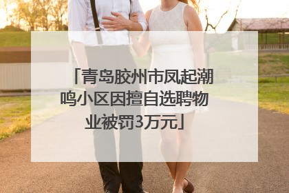 青岛胶州市凤起潮鸣小区因擅自选聘物业被罚3万元