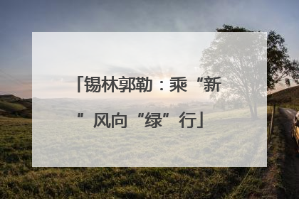 锡林郭勒：乘“新”风向“绿”行
