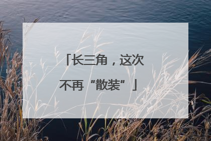 长三角，这次不再“散装”