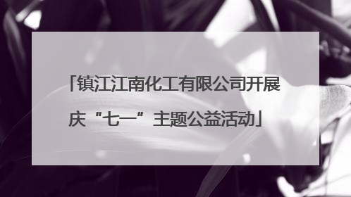 镇江江南化工有限公司开展庆“七一”主题公益活动
