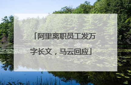 阿里离职员工发万字长文，马云回应