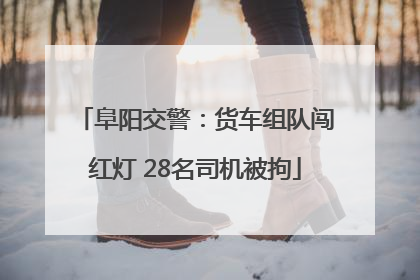 阜阳交警：货车组队闯红灯 28名司机被拘