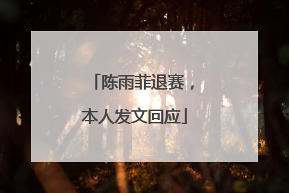 陈雨菲退赛,本人发文回应