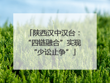 陕西汉中汉台：“四链融合”实现“少讼止争”