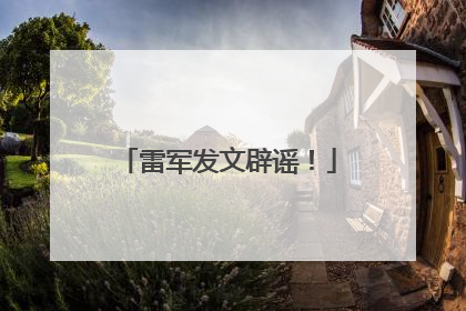 雷军发文辟谣！