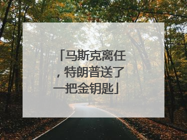 马斯克离任，特朗普送了一把金钥匙