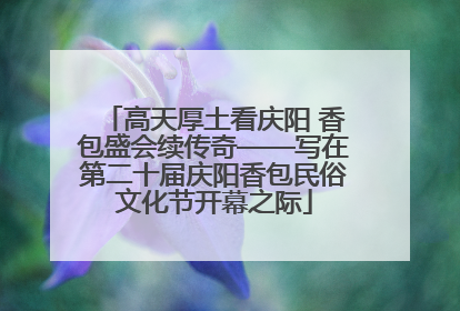 高天厚土看庆阳 香包盛会续传奇——写在第二十届庆阳香包民俗文化节开幕之际