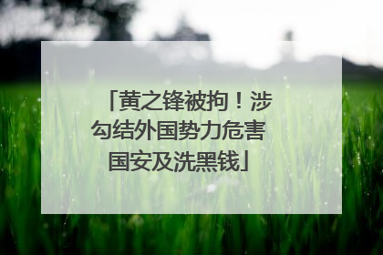 黄之锋被拘！涉勾结外国势力危害国安及洗黑钱