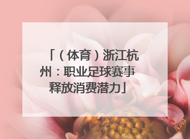 （体育）浙江杭州：职业足球赛事释放消费潜力