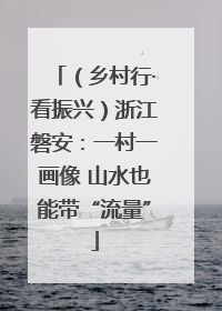 （乡村行·看振兴）浙江磐安：一村一画像 山水也能带“流量”