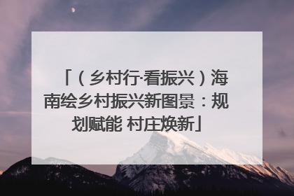 （乡村行·看振兴）海南绘乡村振兴新图景：规划赋能 村庄焕新