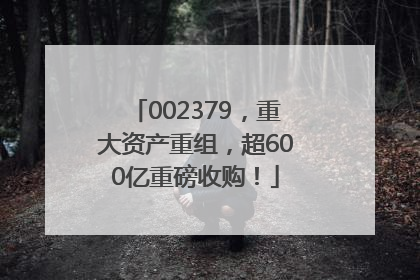 002379，重大资产重组，超600亿重磅收购！