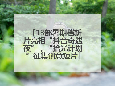 13部暑期档新片亮相“抖音奇遇夜”，“拾光计划”征集创意短片
