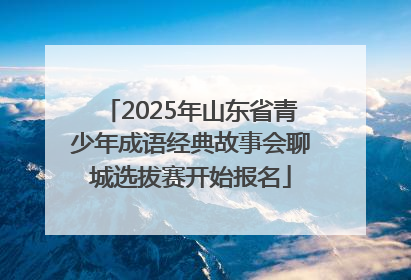 2025年山东省青少年成语经典故事会聊城选拔赛开始报名