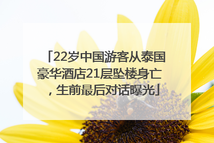 22岁中国游客从泰国豪华酒店21层坠楼身亡，生前最后对话曝光