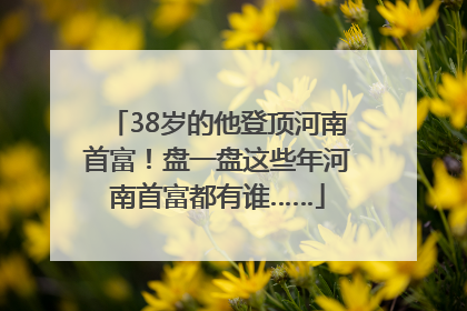 38岁的他登顶河南首富！盘一盘这些年河南首富都有谁……
