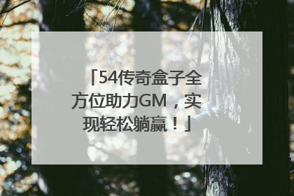 54传奇盒子全方位助力GM，实现轻松躺赢！